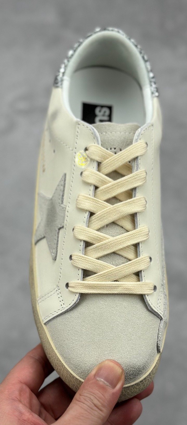 Golden Goose Cream Gray Star Sneakers