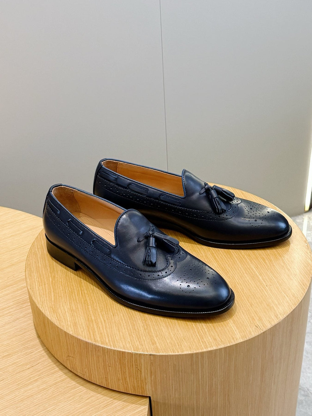 Loro Piana Navy Blue Tassel Loafers