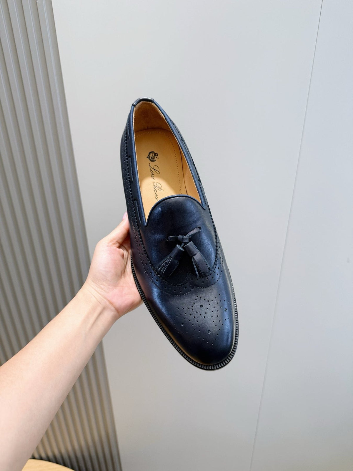 Loro Piana Navy Blue Tassel Loafers