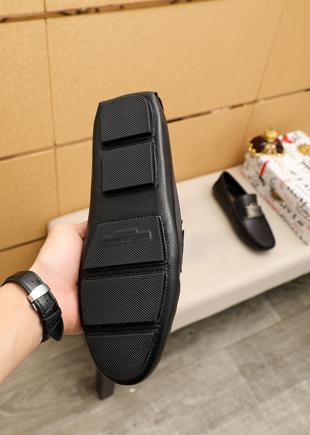 Dolce & Gabbana Men's Black Buckle Loafers