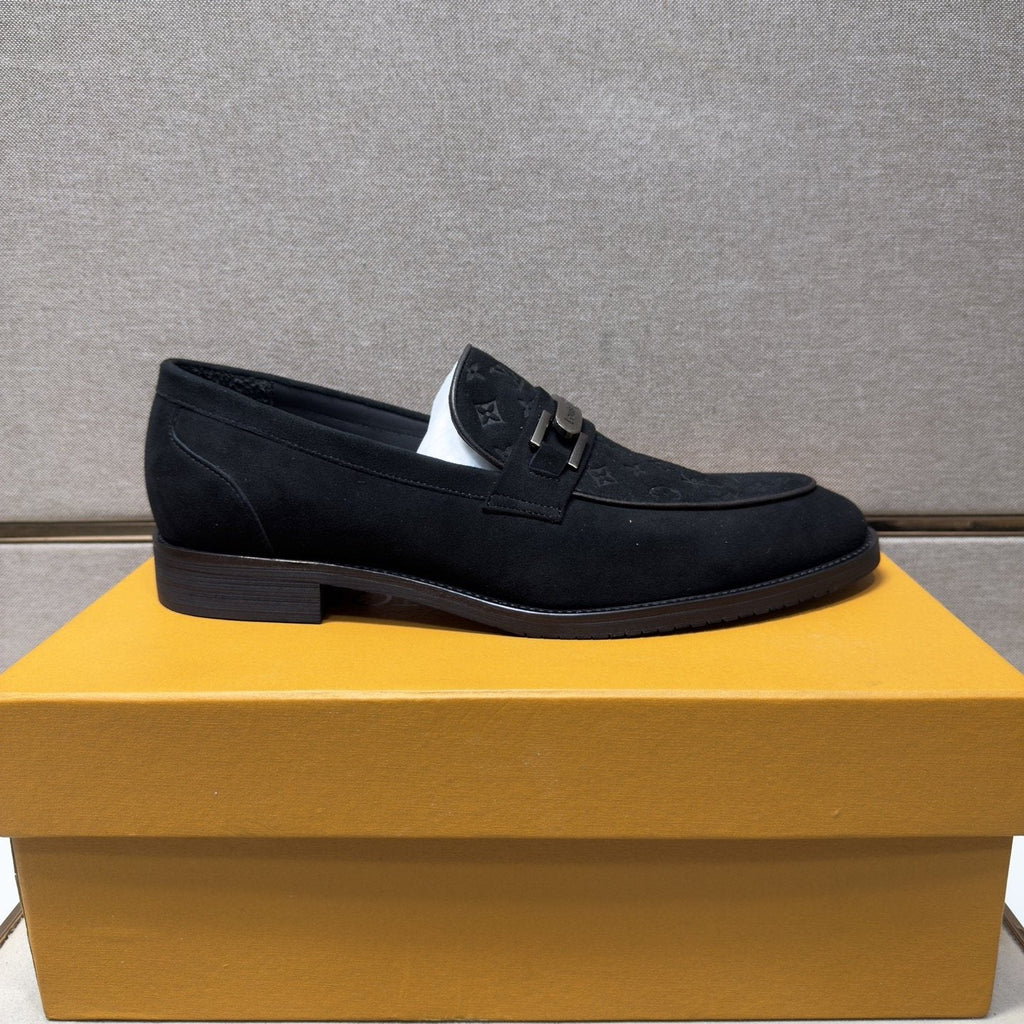Louis Vuitton Men's Black Monogram Bar Loafers