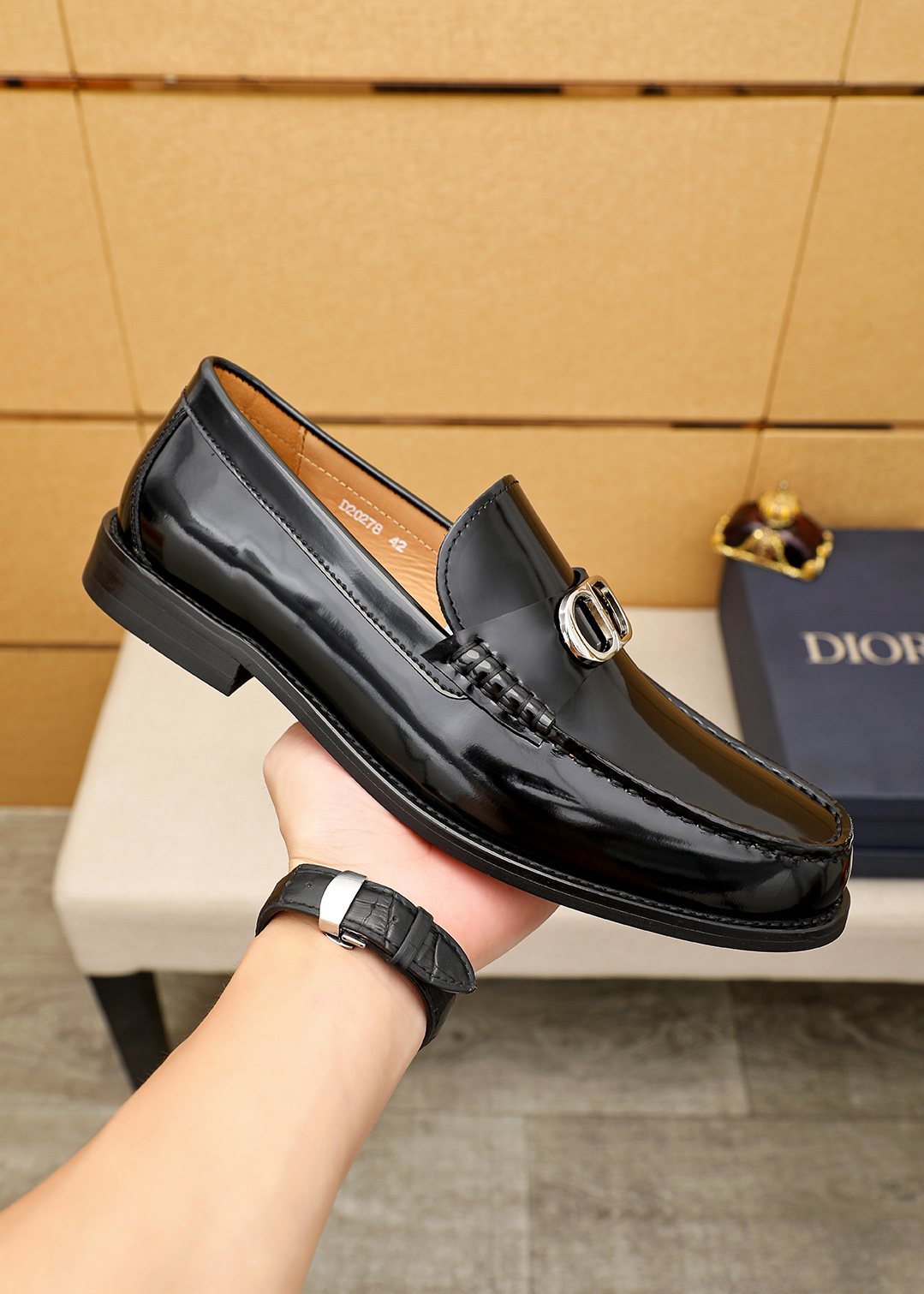 Dior Black Leather Loafers