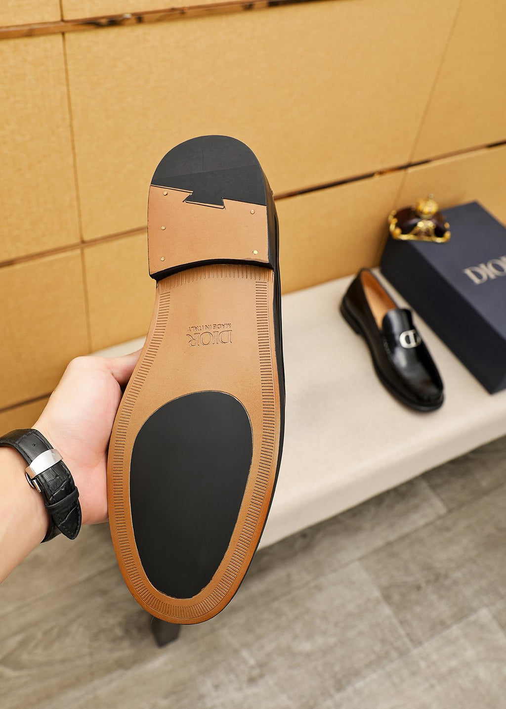 Dior Black Leather Loafers