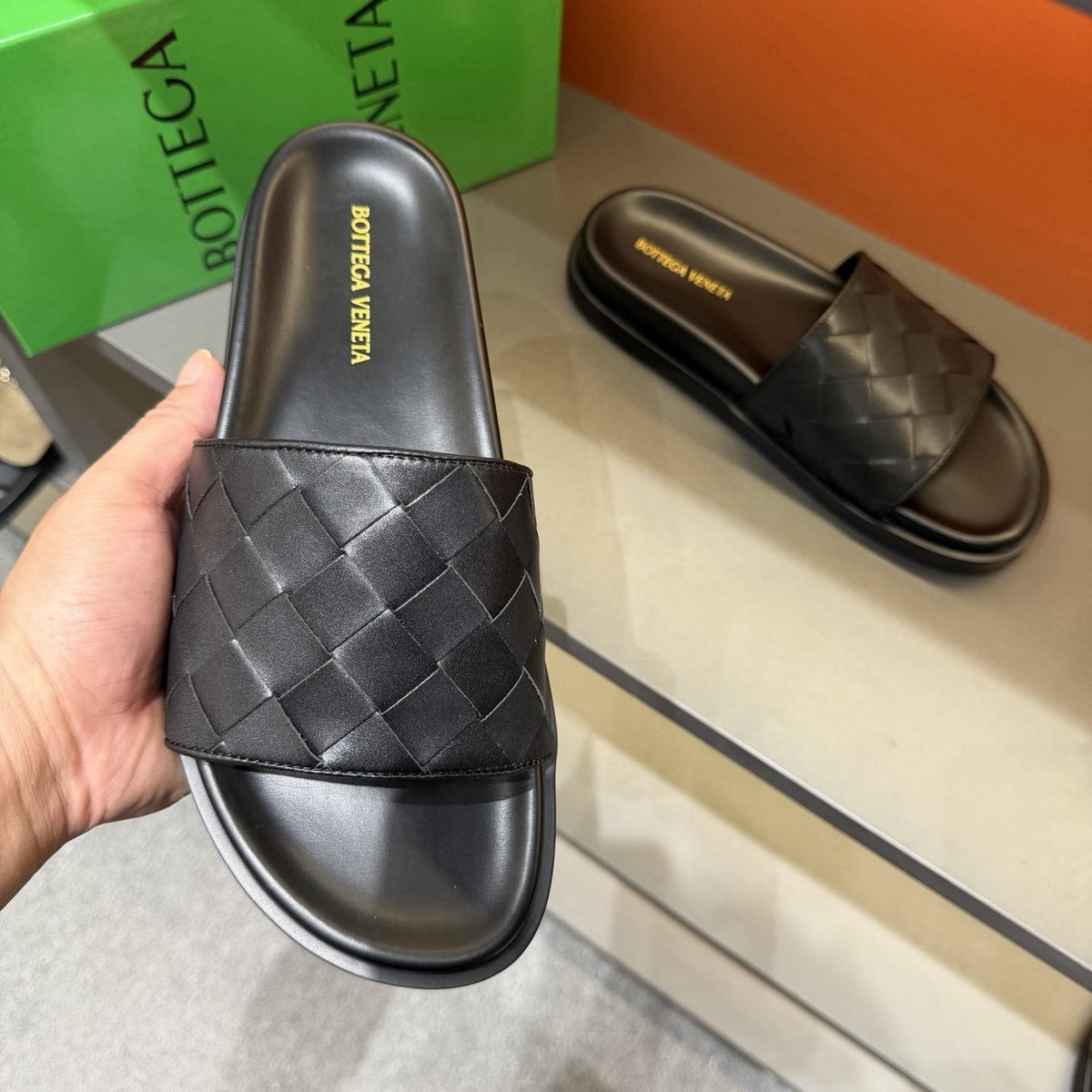 Bottega Veneta Men's Woven Strap Slide Sandals