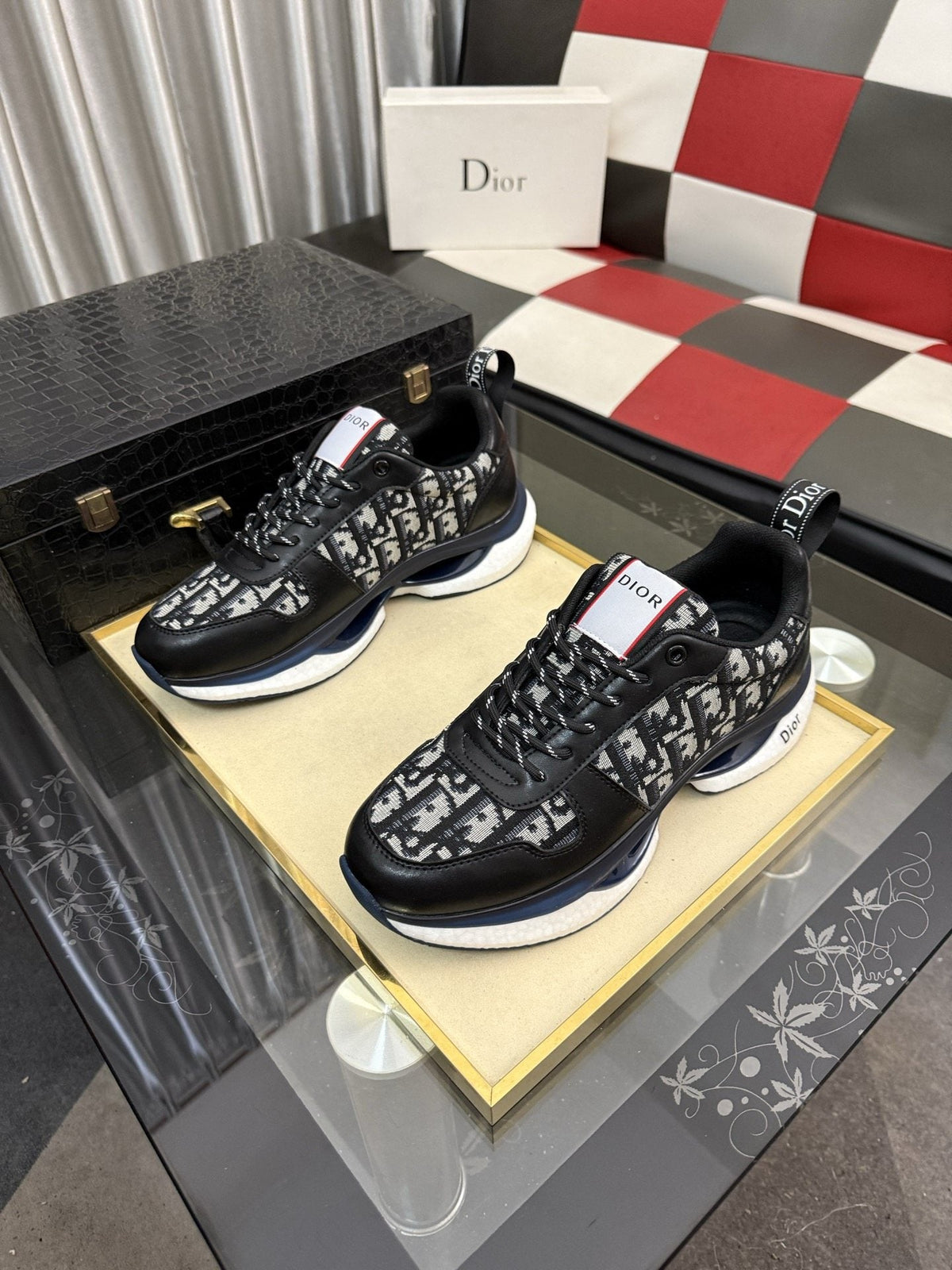 Dior Patterned Panel Sneakers