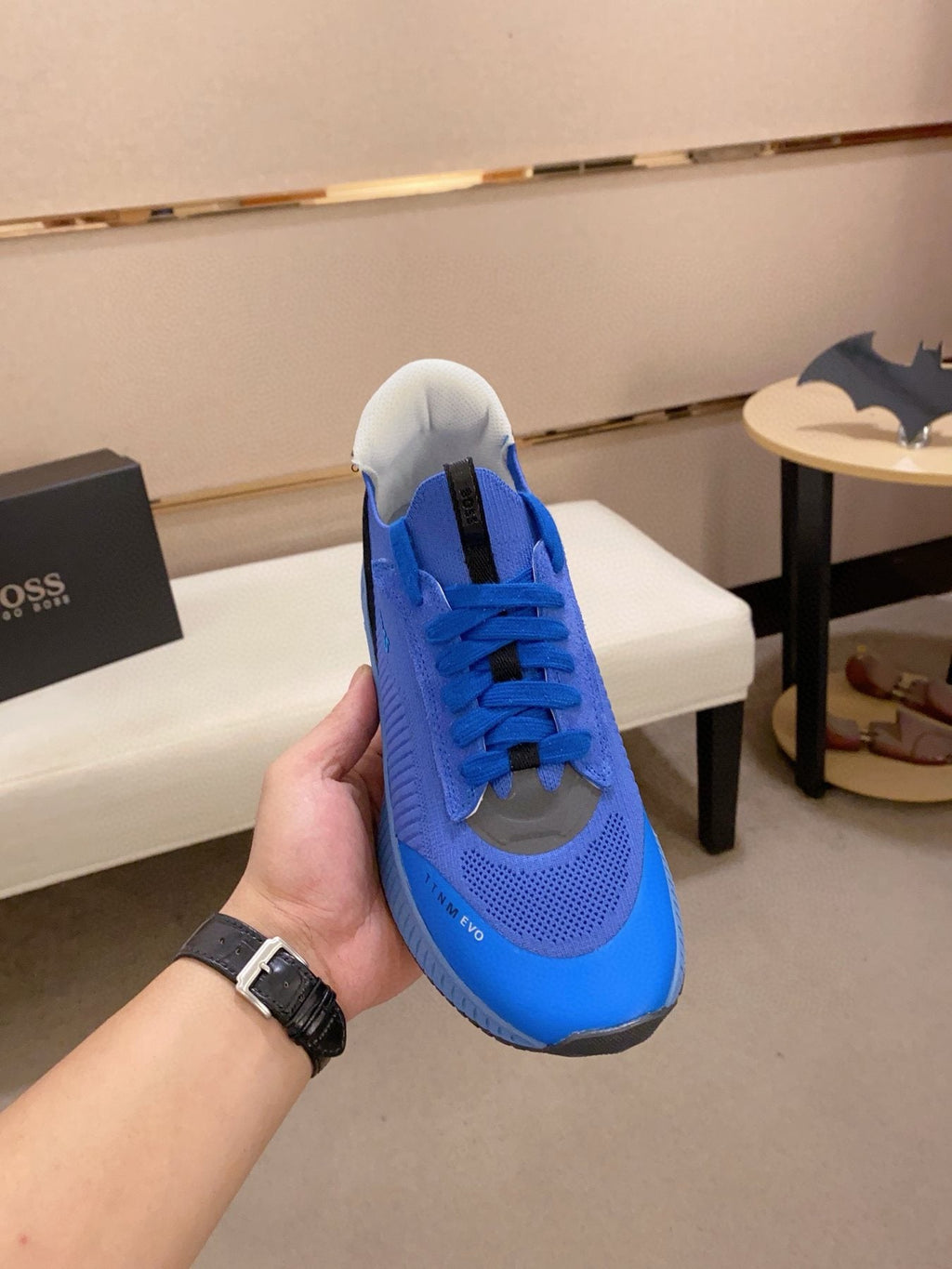 BOSS Men's Knit Lace-Up Sneakers
