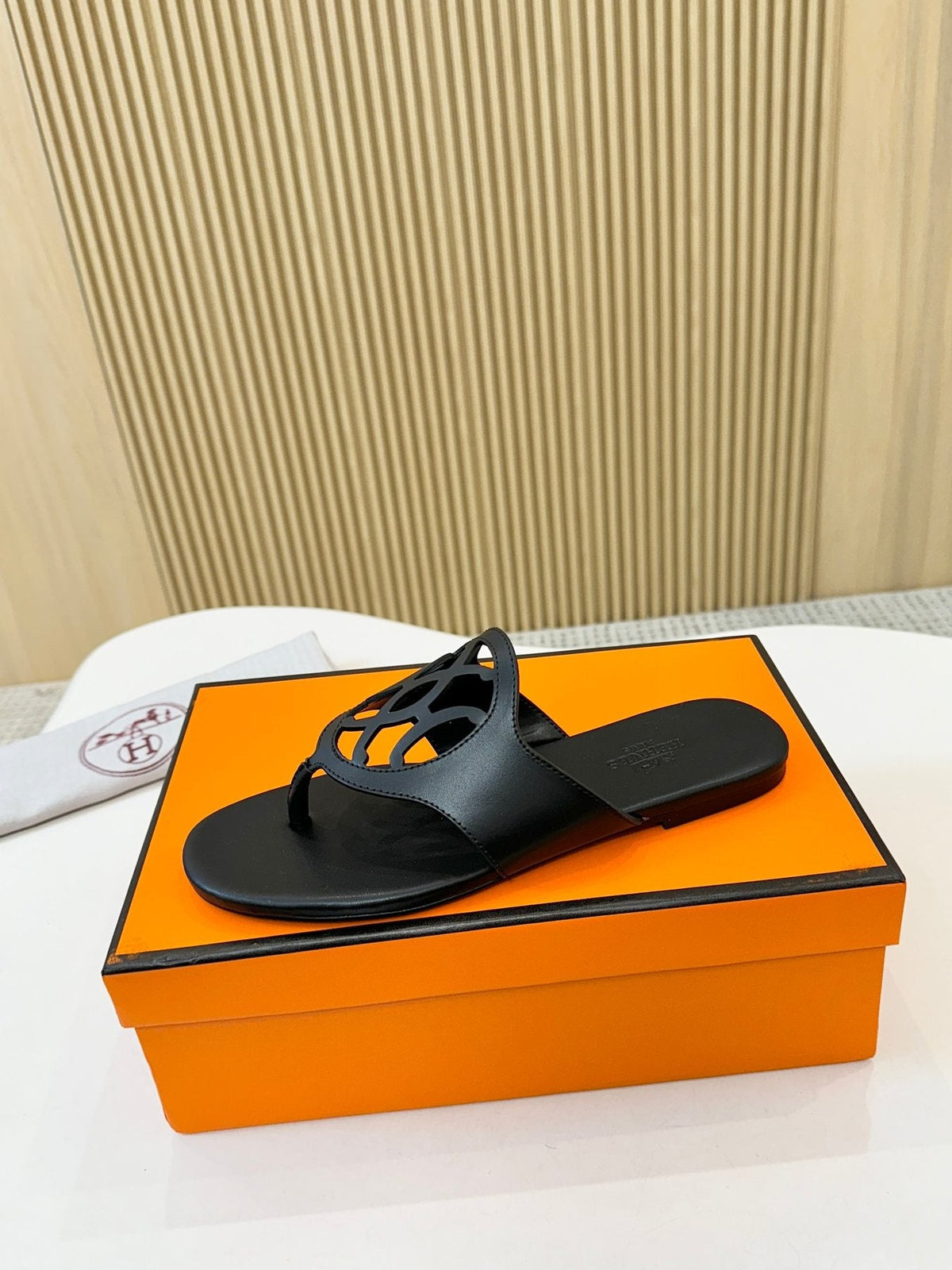 Hermès Cutout Strap Thong Sandals