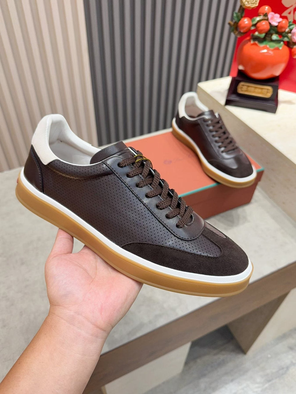 Loro Piana Tennis Walk Low-Top Sneakers