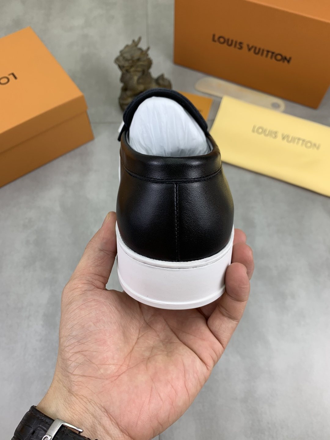 Louis Vuitton Metal Emblem Slip-On Loafers