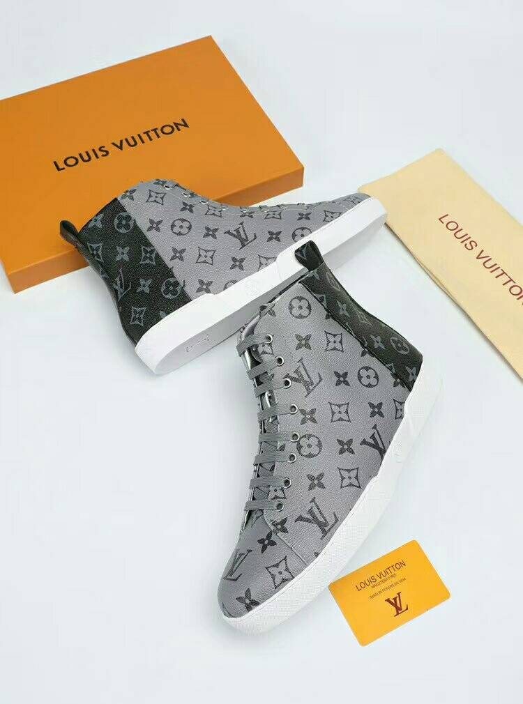 Louis Vuitton Monogram-Pattern High-Top Sneakers