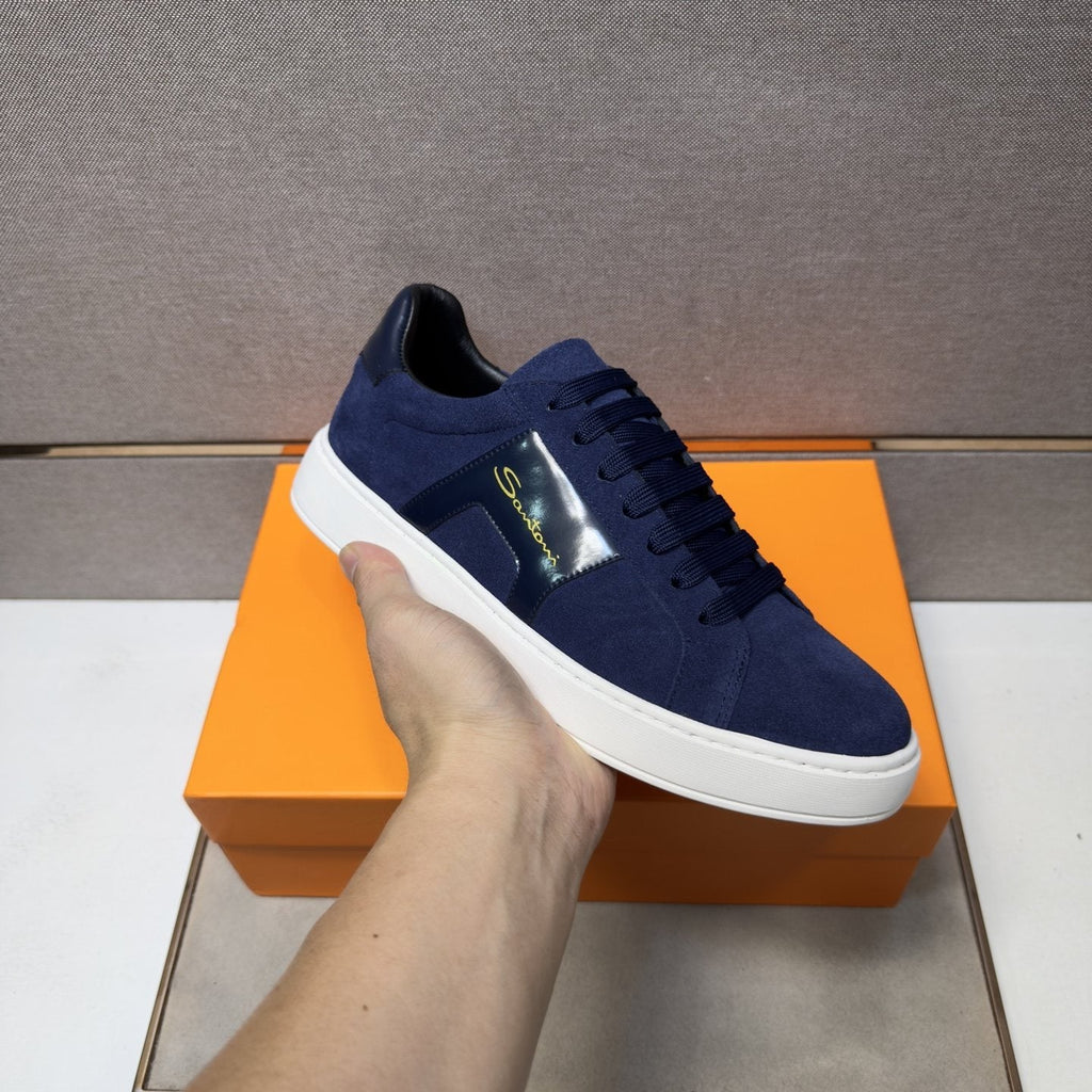 Santoni Paneled Low-Top Sneakers