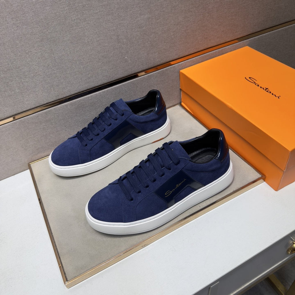 Santoni Paneled Low-Top Sneakers