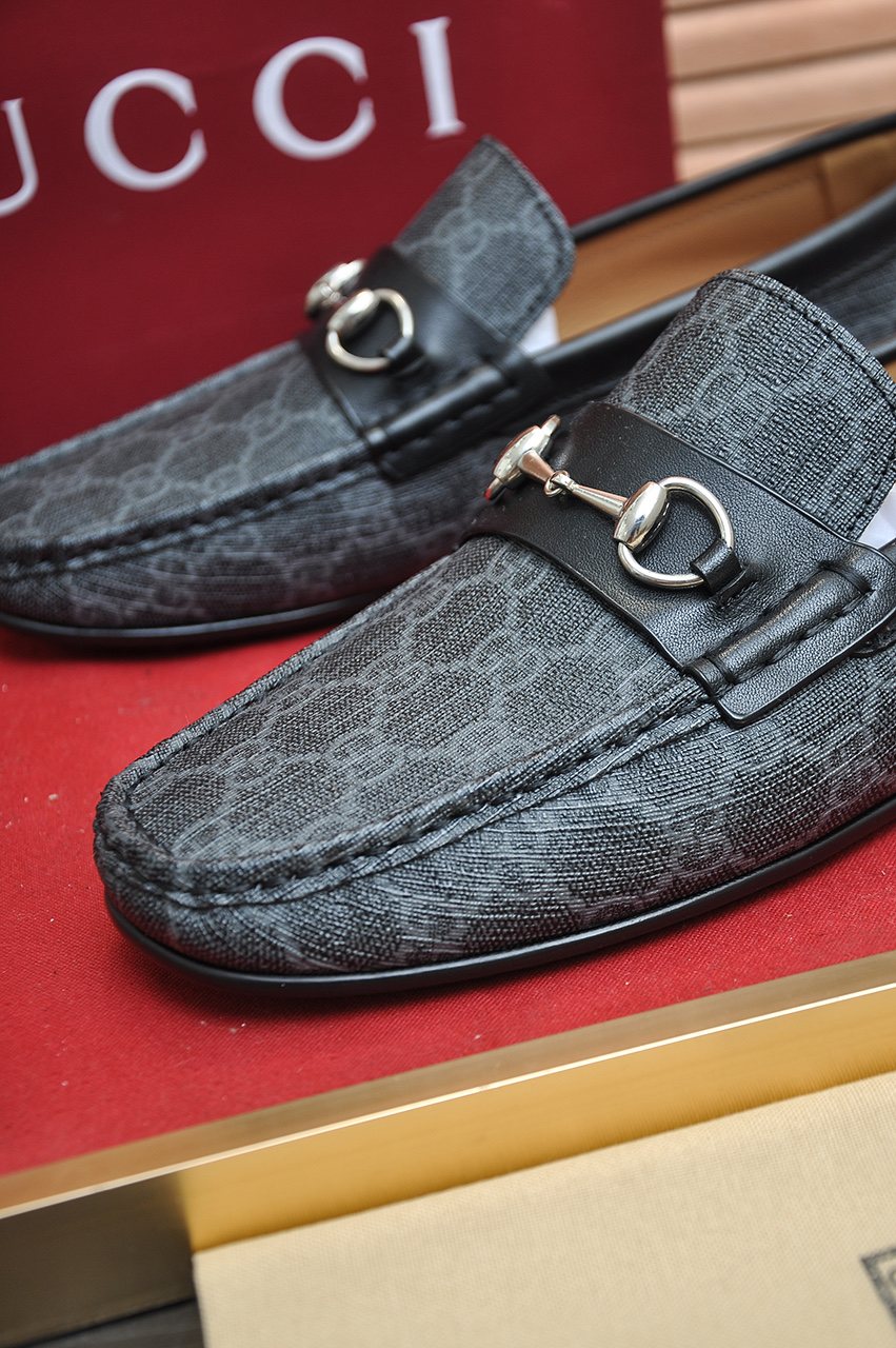Gucci Monogram Horsebit Loafers