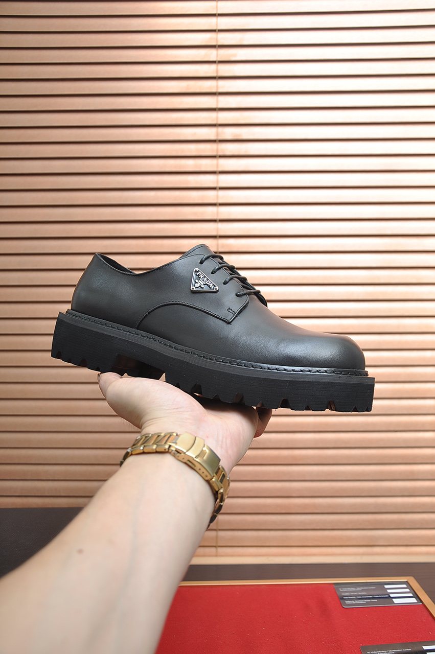 Prada Lug-Sole Lace-Up Derby Shoes