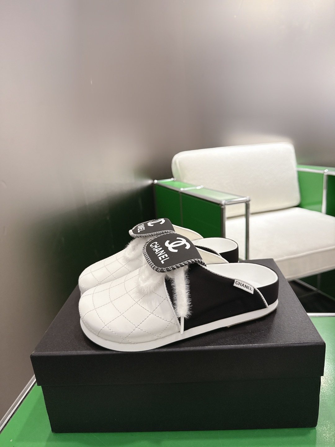 Chanel Quilted Closed-Toe Slip-On Shoes