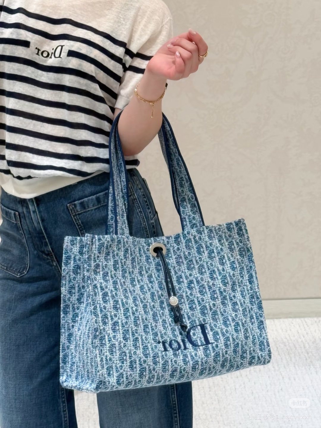 Dior Book Tote Blue Monogram Tote Bag