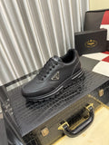 Prada Men's Triangle Plaque Lace-Up Sneakers