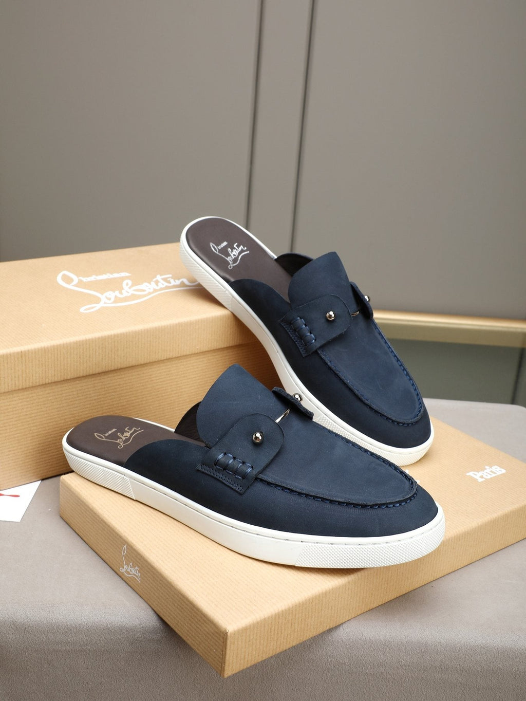 Christian Louboutin Buckle-Strap Slip-On Mules