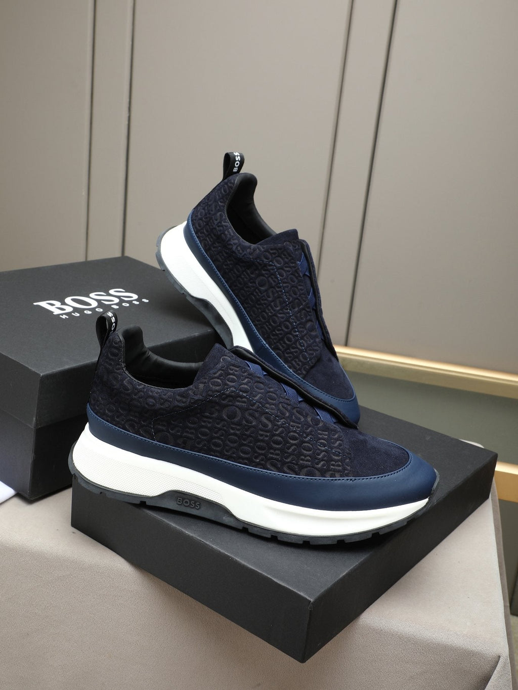 Hugo Boss Men's Textured Thick-Sole Slip-On Sneakers