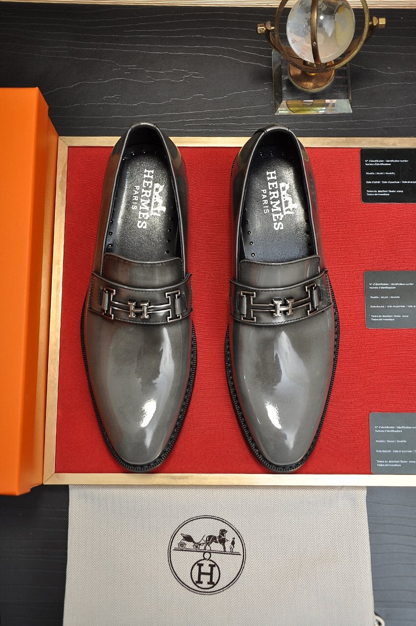 Hermès Men's H-Hardware Leather Loafers