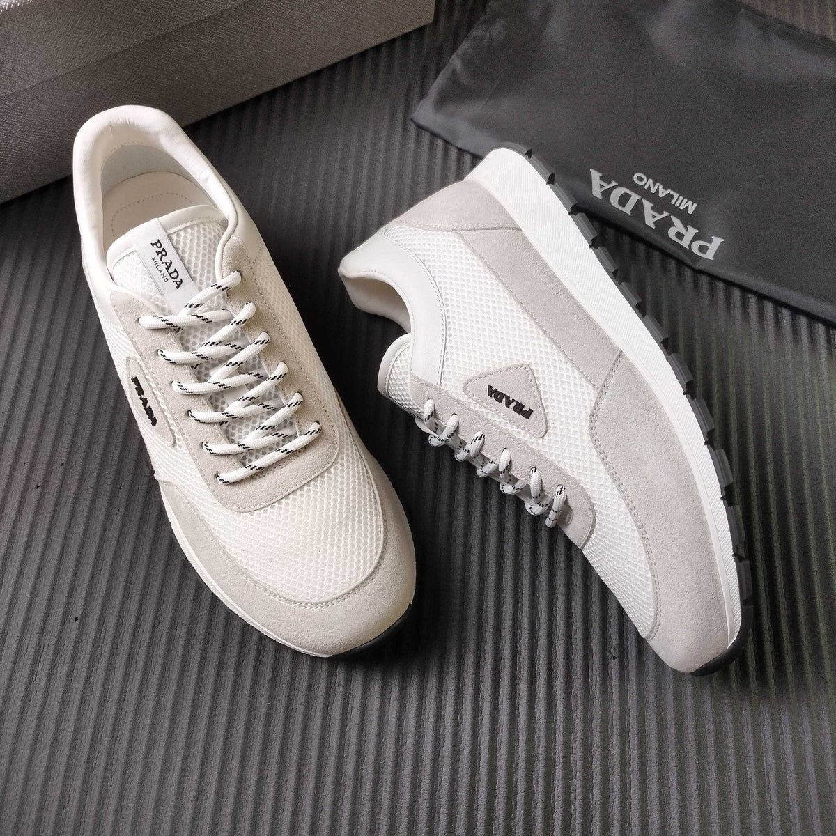 Prada Mesh Low-Top Sneakers - Textured Sole