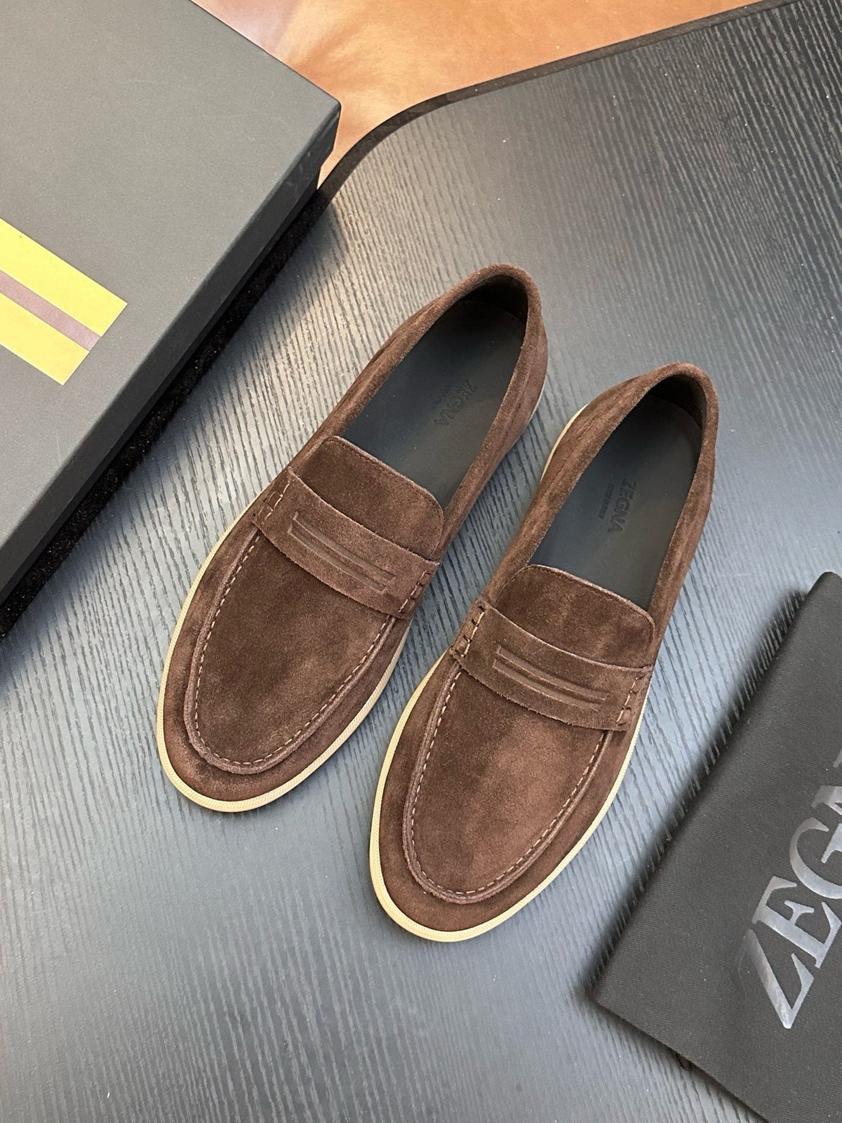 Zegna Suede Slip-On Loafers