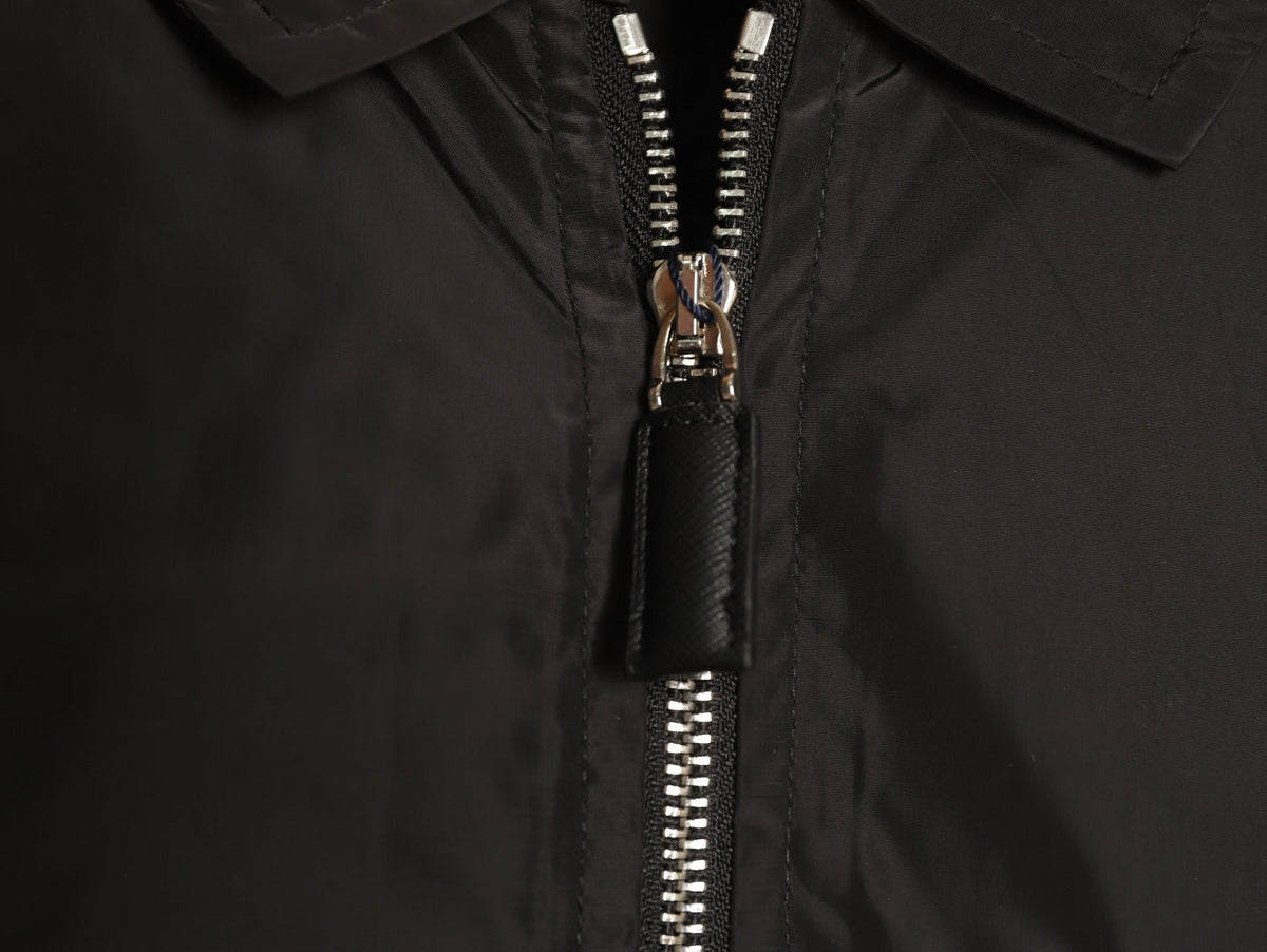 Prada Triangle-Emblem Pocket-Detail Zip Jacket - Black