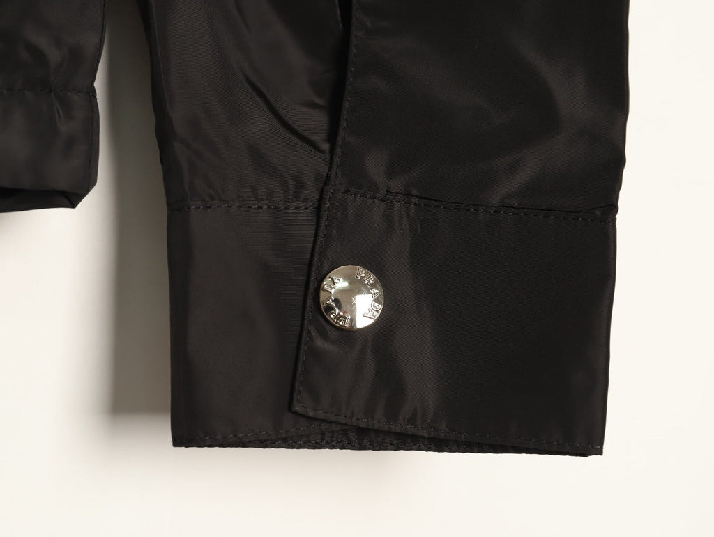 Prada Triangle-Emblem Pocket-Detail Zip Jacket - Black